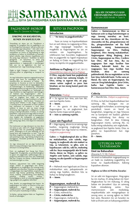 Sambanwa Bicol Missalette: .